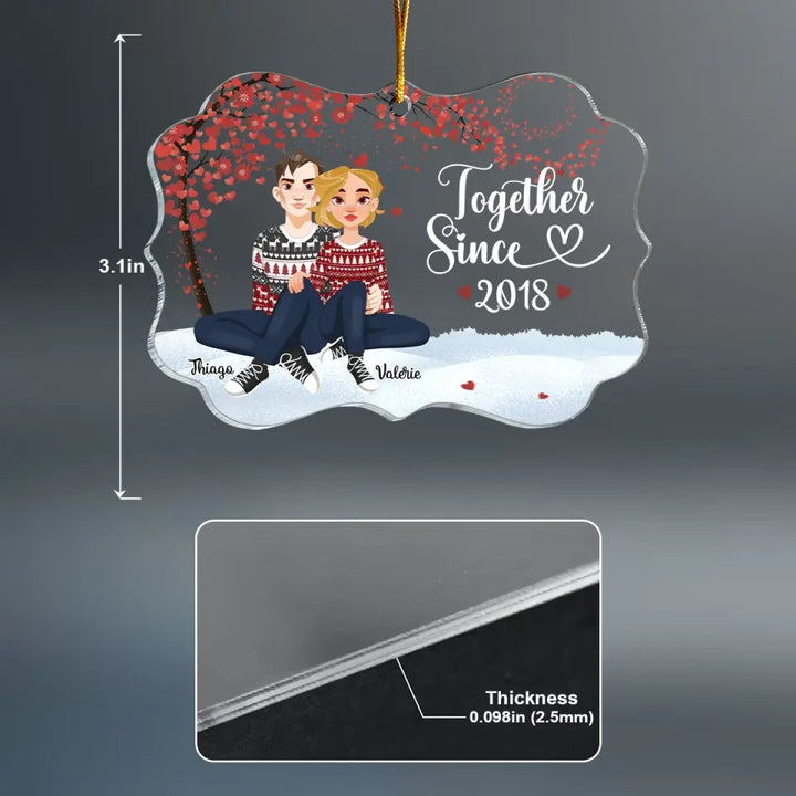 Together Since - Personalized Custom Mica Ornament - Christmas Gift For Couple, Husband, Wife