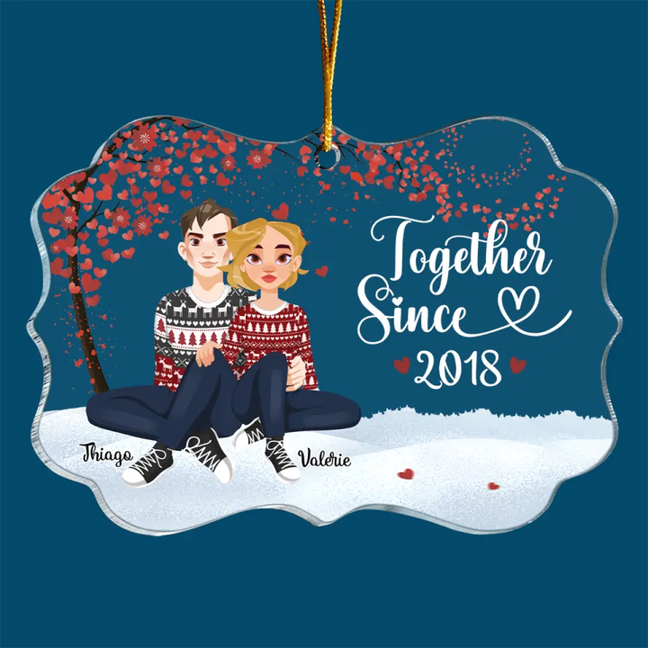 Together Since - Personalized Custom Mica Ornament - Christmas Gift For Couple, Husband, Wife