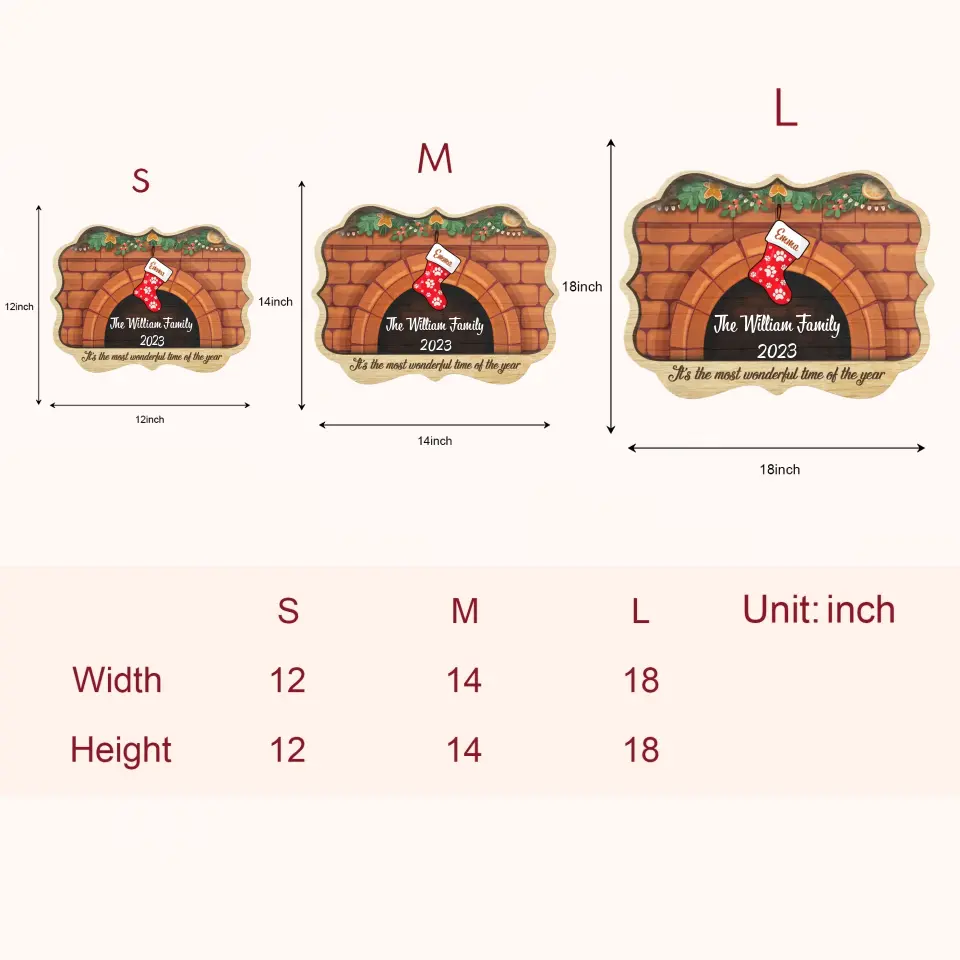 It's The Most Wonderful Time Of The Year - Personalized Custom Door Sign - Christmas Gift For Family Members