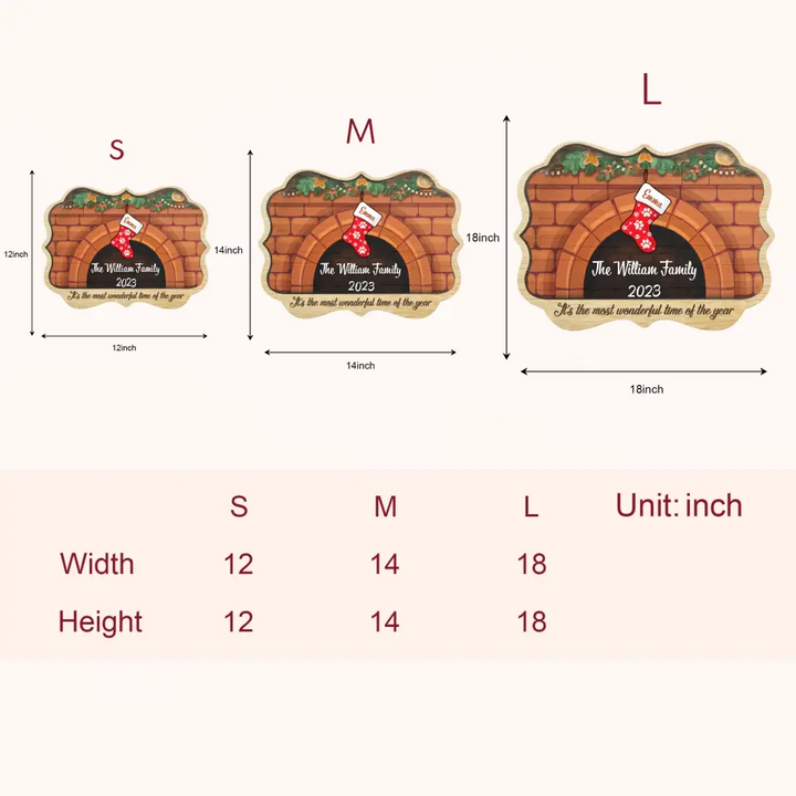 It's The Most Wonderful Time Of The Year - Personalized Custom Door Sign - Christmas Gift For Family Members