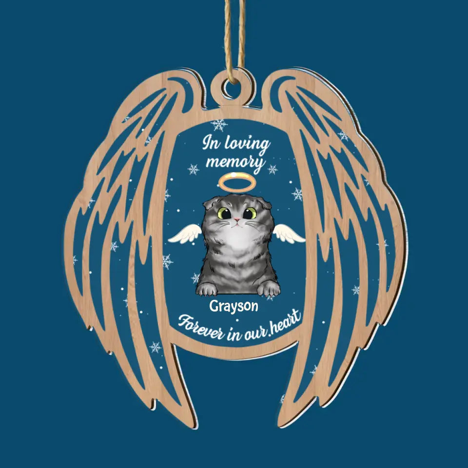 Forever In Our Heart - Personalized Custom 2-Layer Mix Ornament - Christmas, Memorial Gift For Pet Mom, Pet Dad, Pet Lover, Pet Owner