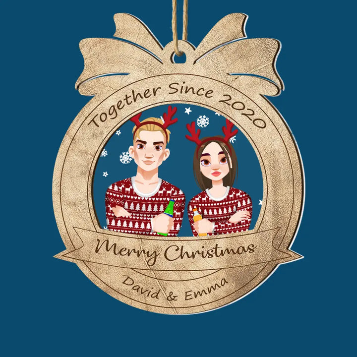 Together Since - Personalized Custom 2-Layer Mix Ornament - Christmas Gift For Couple, Husband, Wife