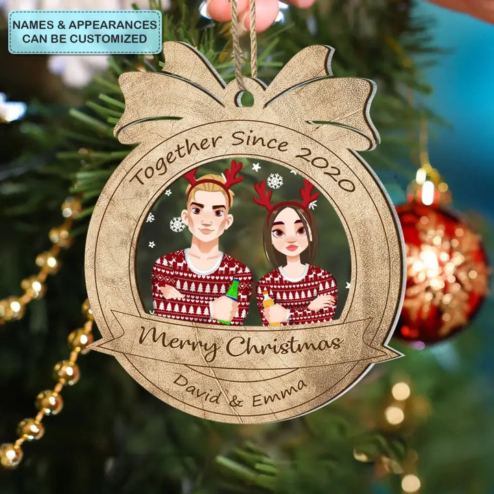 Together Since - Personalized Custom 2-Layer Mix Ornament - Christmas Gift For Couple, Husband, Wife