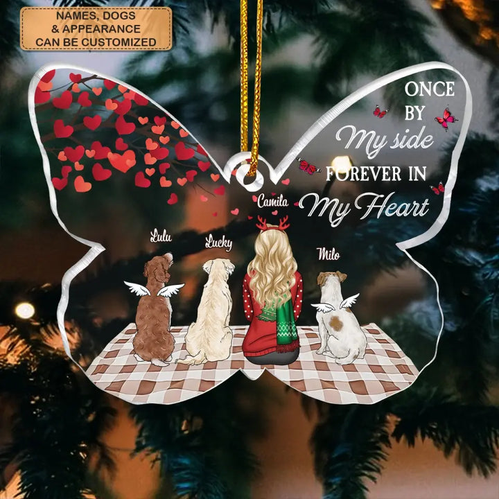 Once By My Side Forever In My Heart - Personalized Custom Mica Ornament - Christmas, Memorial Gift For Dog Mom, Dog Dad, Dog Lover, Dog Owner