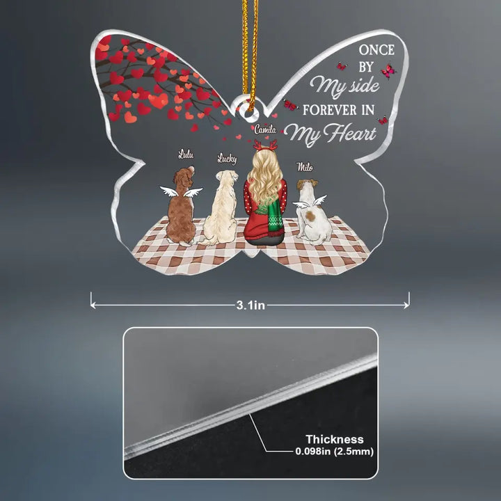Once By My Side Forever In My Heart - Personalized Custom Mica Ornament - Christmas, Memorial Gift For Dog Mom, Dog Dad, Dog Lover, Dog Owner