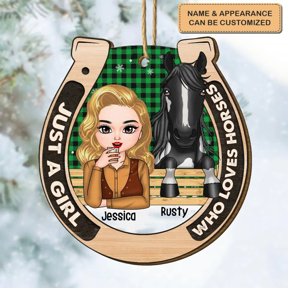 Just A Girl Who Loves Horse - Personalized Custom Wood Ornament - Christmas Gift For Horse Lover