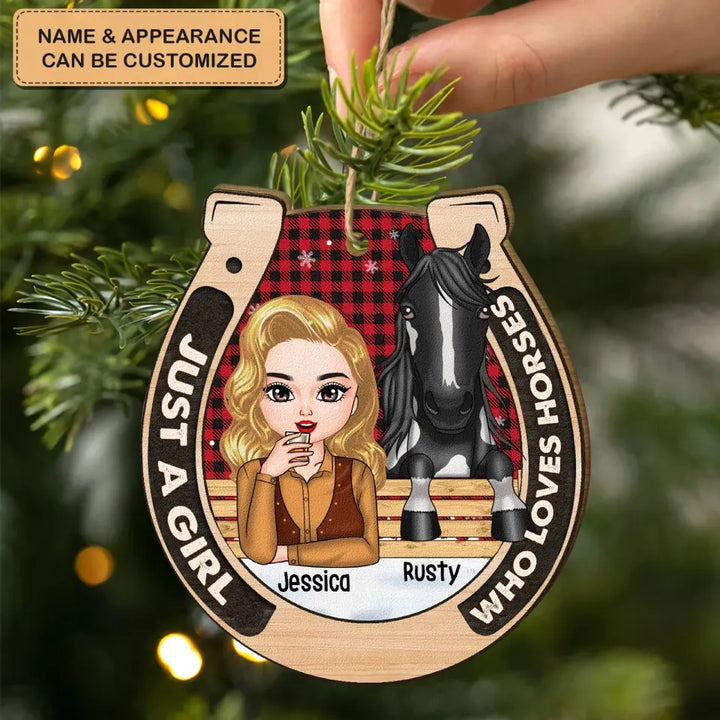 Just A Girl Who Loves Horse - Personalized Custom Wood Ornament - Christmas Gift For Horse Lover