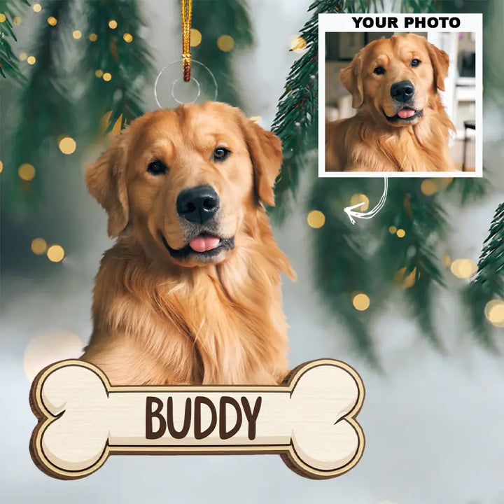 Love My Dog - Personalized Custom Photo Mica Ornament - Christmas Gift For Dog Mom, Dog Dad, Dog Owner, Pet Owner AGCPD045