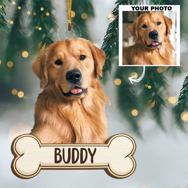Love My Dog - Personalized Custom Photo Mica Ornament - Christmas Gift For Dog Mom, Dog Dad, Dog Owner, Pet Owner AGCPD045