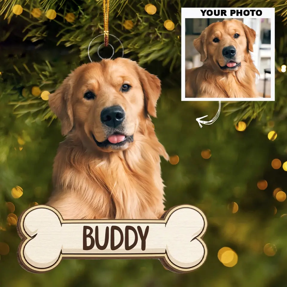 Love My Dog - Personalized Custom Photo Mica Ornament - Christmas Gift For Dog Mom, Dog Dad, Dog Owner, Pet Owner AGCPD045