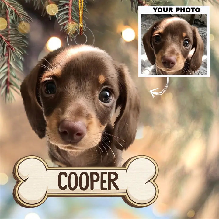 Love My Dog - Personalized Custom Photo Mica Ornament - Christmas Gift For Dog Mom, Dog Dad, Dog Owner, Pet Owner AGCPD045