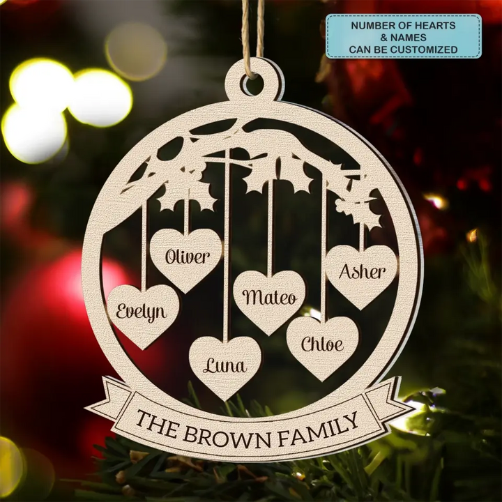 Christmas Family 2023 - Personalized Custom 2-Layer Mix Ornament - Christmas Gift For Grandma, Grandpa, Mom, Dad, Family Members