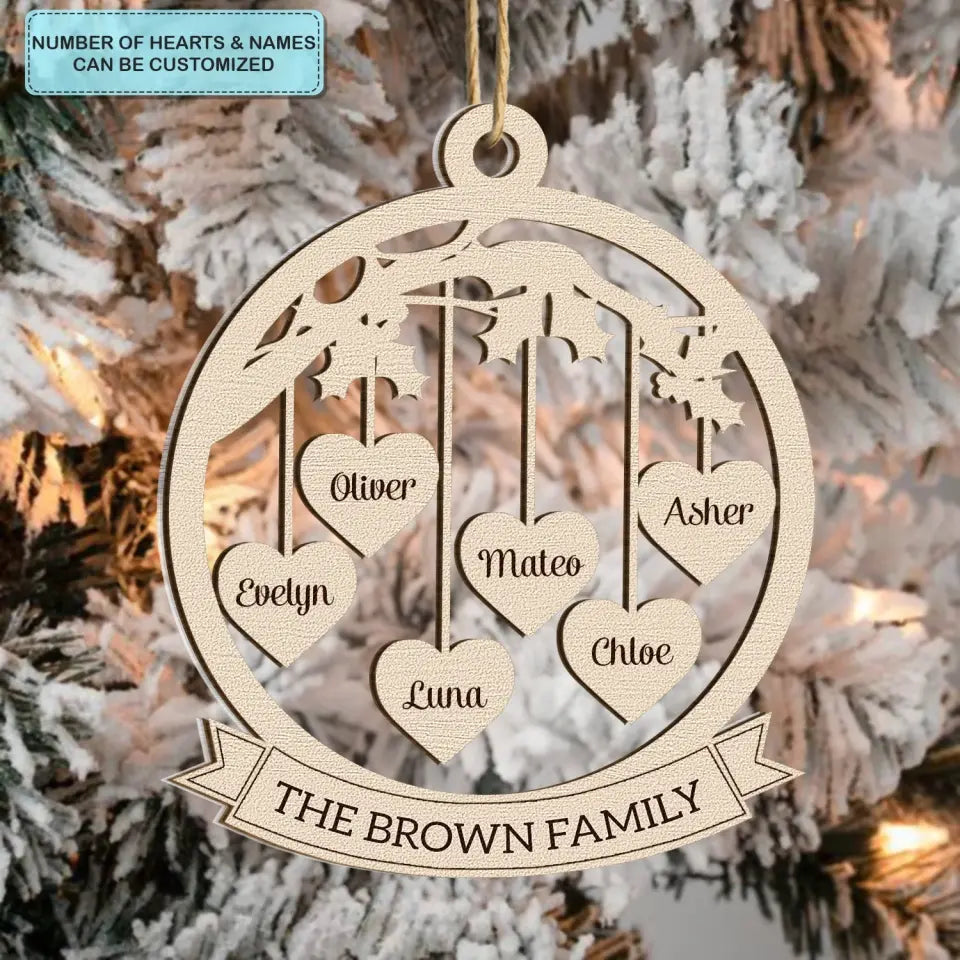 Christmas Family 2023 - Personalized Custom 2-Layer Mix Ornament - Christmas Gift For Grandma, Grandpa, Mom, Dad, Family Members