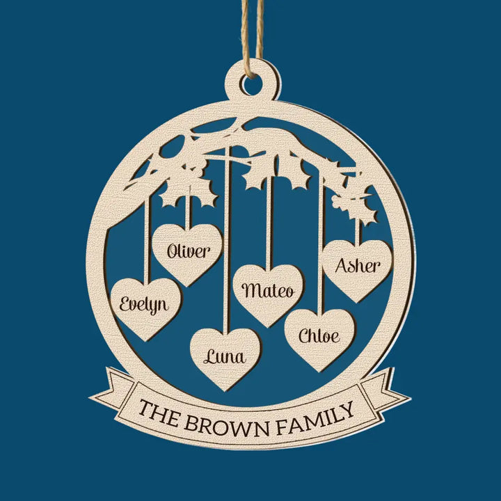 Christmas Family 2023 - Personalized Custom 2-Layer Mix Ornament - Christmas Gift For Grandma, Grandpa, Mom, Dad, Family Members