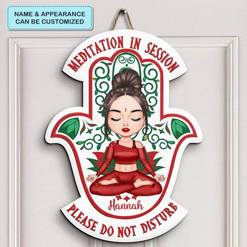 I Am Loved, I Am Safe Christmas Ver - Personalized Custom Door Sign - Christmas, Home Decor Gift For Yoga Lover