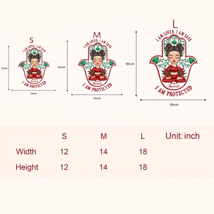 I Am Loved, I Am Safe Christmas Ver - Personalized Custom Door Sign - Christmas, Home Decor Gift For Yoga Lover