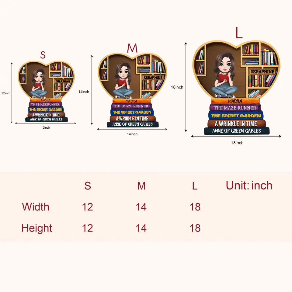 Girl Under Book Christmas Tree - Personalized Custom Door Sign - Christmas Gift For Reading Lover