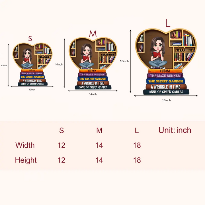 Girl Under Book Christmas Tree - Personalized Custom Door Sign - Christmas Gift For Reading Lover