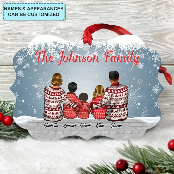 The Christmas Family - Personalized Custom Aluminium Ornament - Christmas Gift For Couple, Family Members