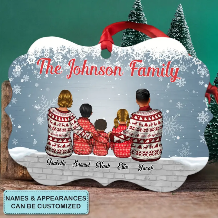 The Christmas Family - Personalized Custom Aluminium Ornament - Christmas Gift For Couple, Family Members