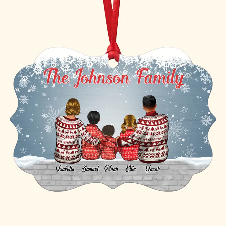 The Christmas Family - Personalized Custom Aluminium Ornament - Christmas Gift For Couple, Family Members