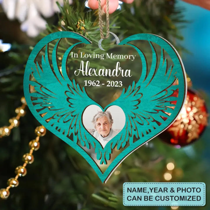 In Loving Memory - Personalized Custom 2-Layer Mix Ornament - Christmas, Memorial Gift For Grandma, Mom, Grandpa, Dad, Family Members