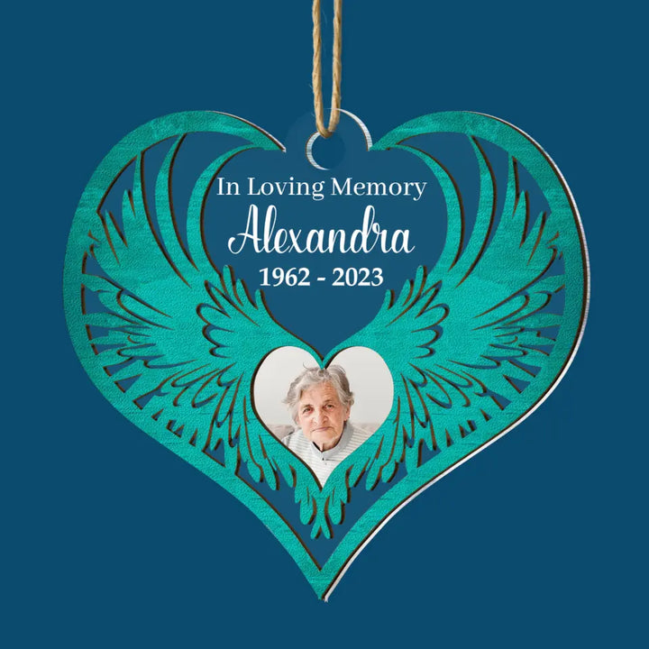 In Loving Memory - Personalized Custom 2-Layer Mix Ornament - Christmas, Memorial Gift For Grandma, Mom, Grandpa, Dad, Family Members