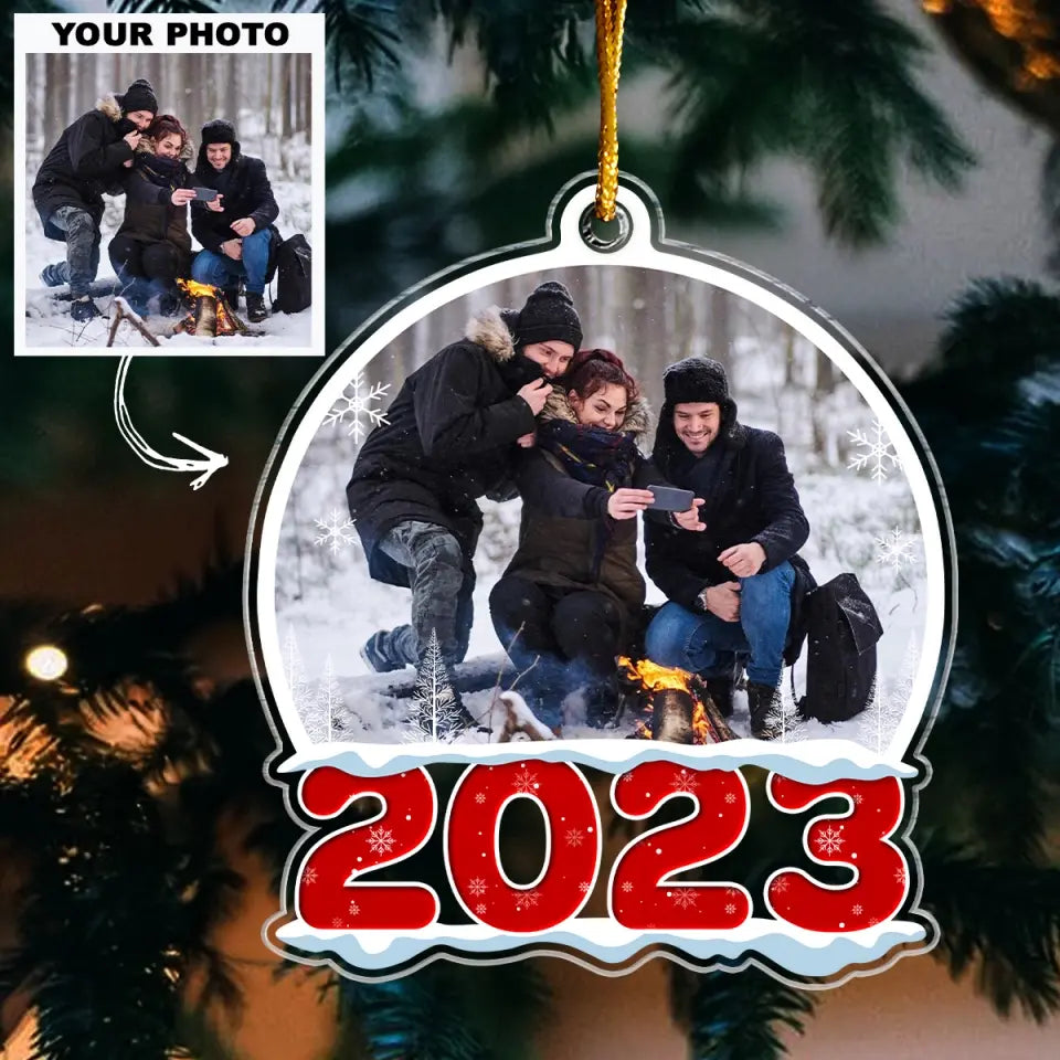 2023 Upload Photo - Personalized Custom Mica Ornament - Christmas Gift For Family Members