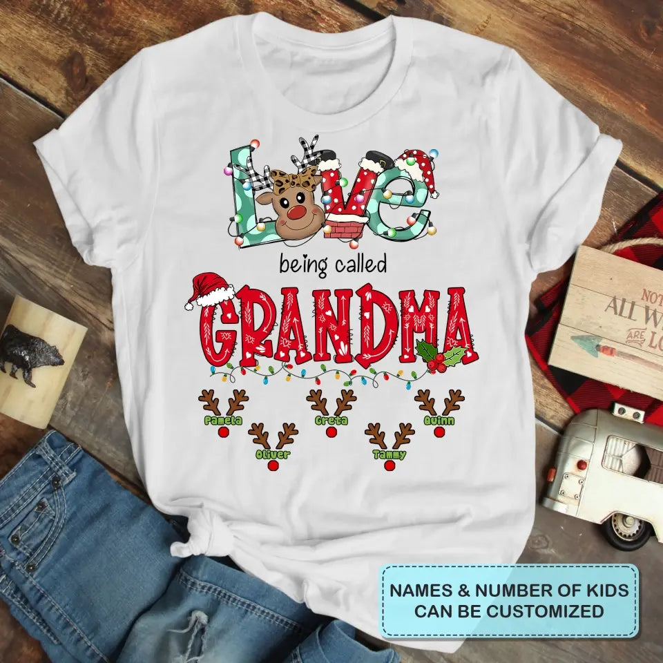 Christmas Reindeer Grandma - Personalized Custom T-shirt - Christmas Gift For Grandma, Mom, Family Members
