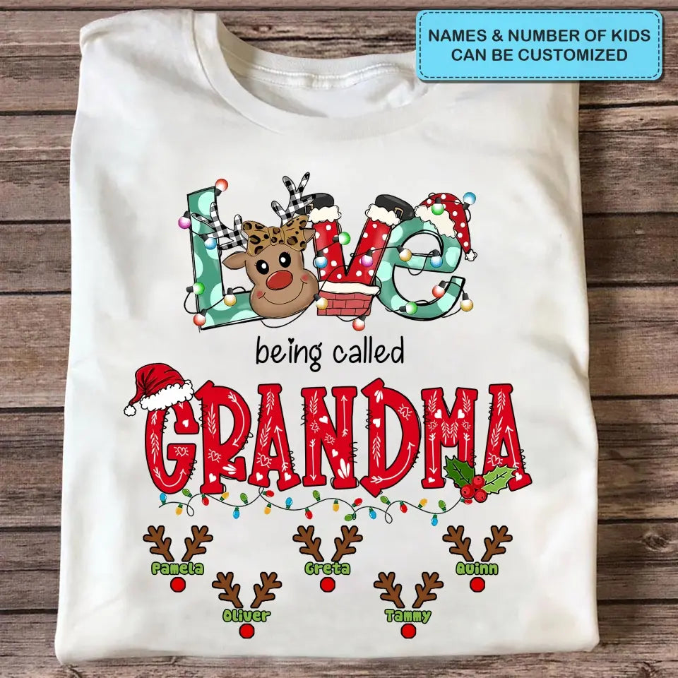Christmas Reindeer Grandma - Personalized Custom T-shirt - Christmas Gift For Grandma, Mom, Family Members