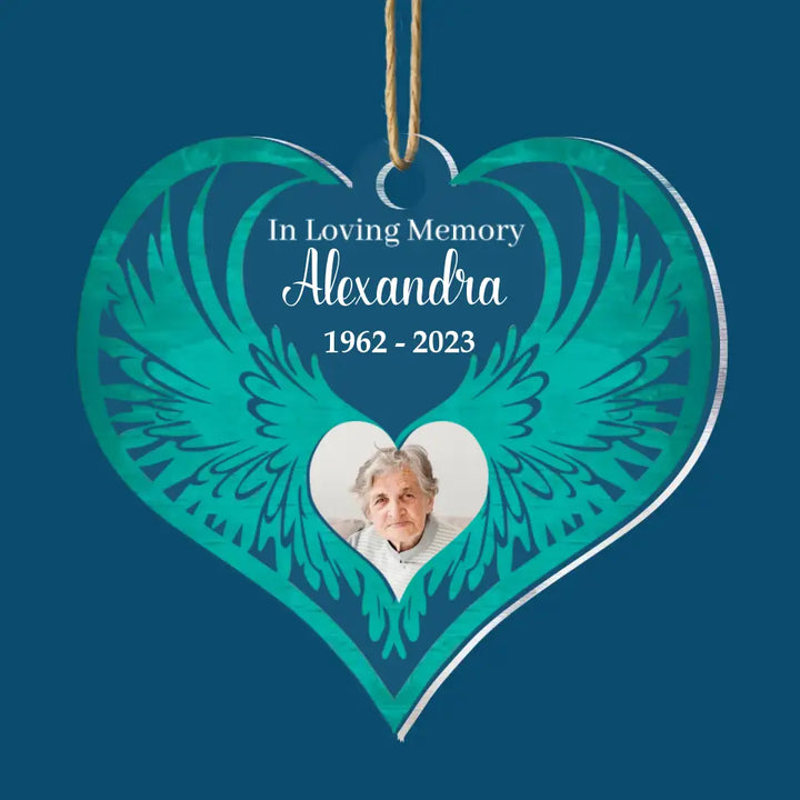 In Loving Memory - Personalized Custom 2-Layer Mix Ornament - Christmas, Memorial Gift For Grandma, Mom, Grandpa, Dad, Family Members