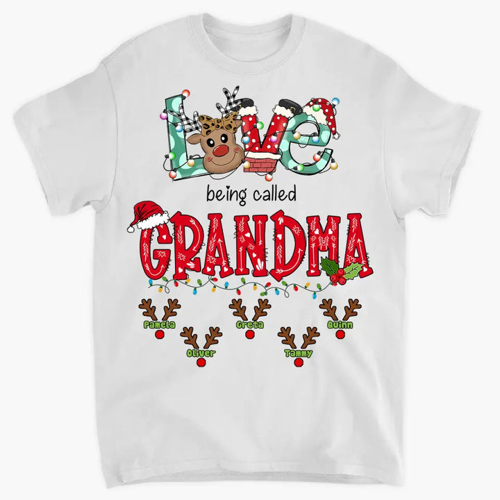 Christmas Reindeer Grandma - Personalized Custom T-shirt - Christmas Gift For Grandma, Mom, Family Members
