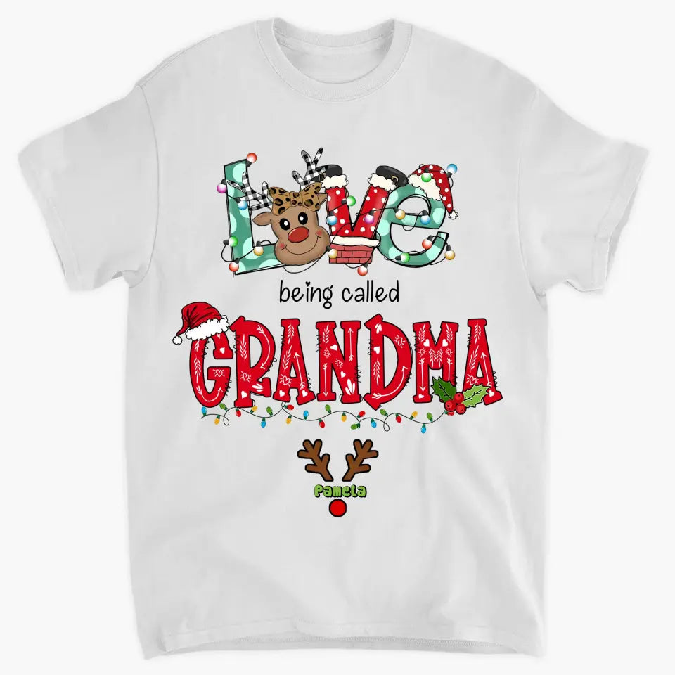Christmas Reindeer Grandma - Personalized Custom T-shirt - Christmas Gift For Grandma, Mom, Family Members