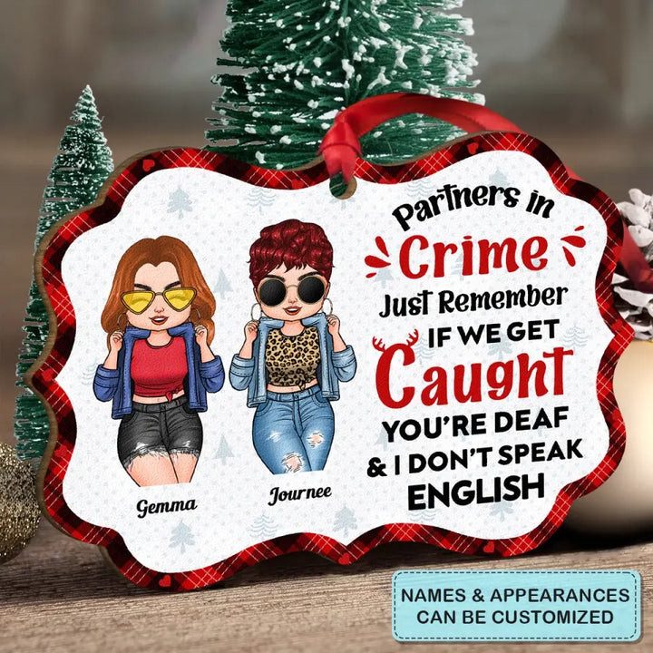 Partners In Crime - Personalized Wood Ornament - Christmas Gift For Friends, Besties