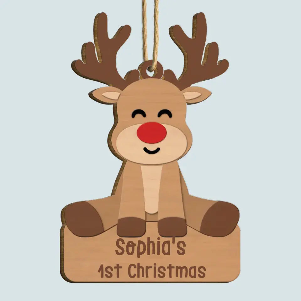 Baby's First Christmas - Personalized Custom Wood Ornament - Christmas Gift For Family Members