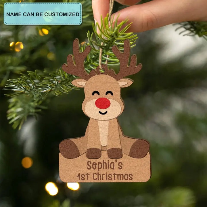 Baby's First Christmas - Personalized Custom Wood Ornament - Christmas Gift For Family Members