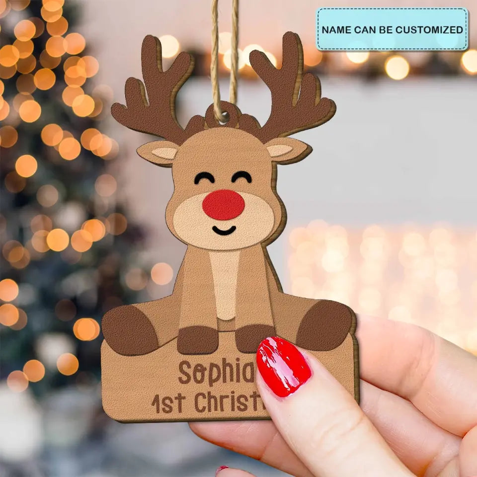 Baby's First Christmas - Personalized Custom Wood Ornament - Christmas Gift For Family Members