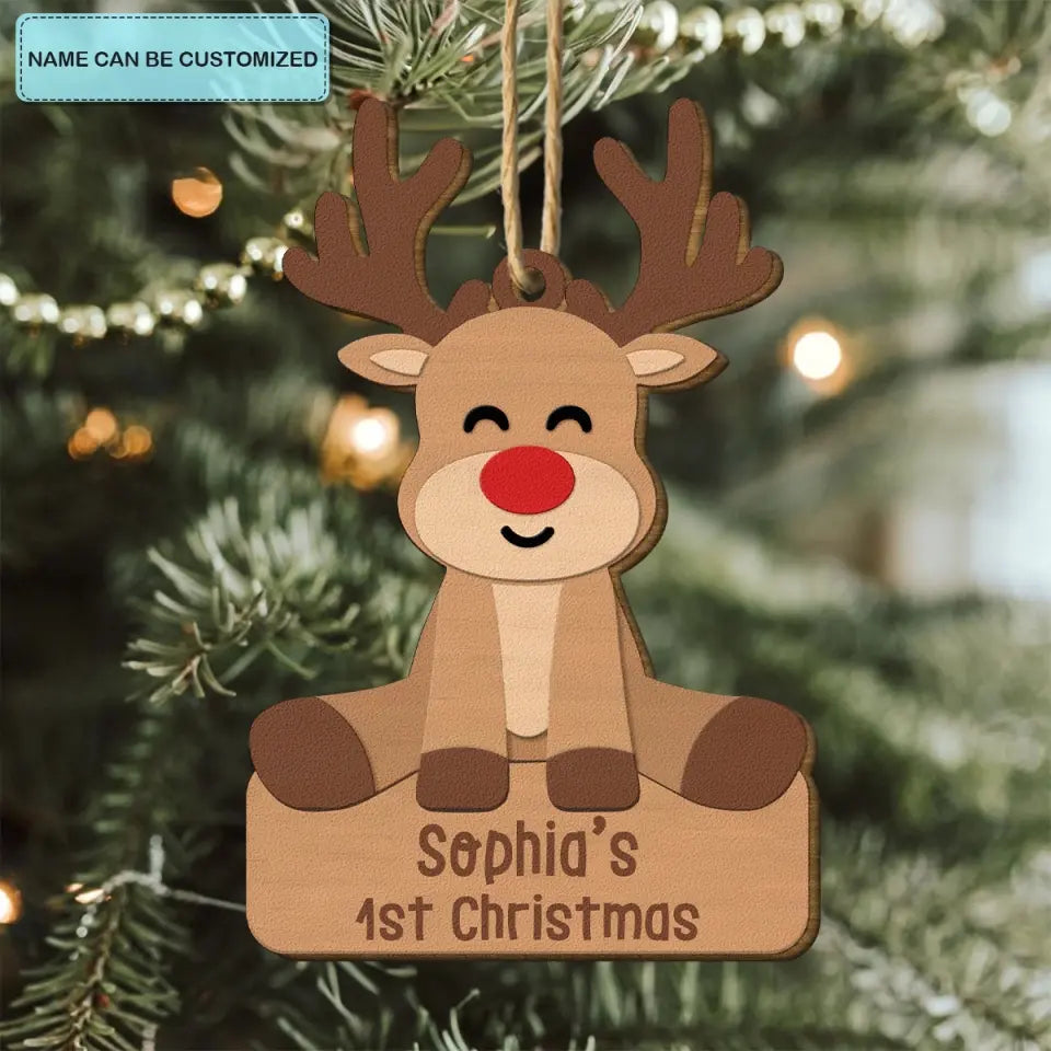 Baby's First Christmas - Personalized Custom Wood Ornament - Christmas Gift For Family Members