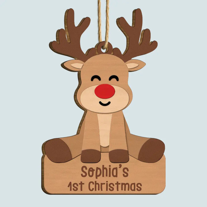 Baby's First Christmas - Personalized Custom Wood Ornament - Christmas Gift For Family Members