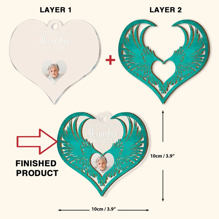 In Loving Memory - Personalized Custom 2-Layer Mix Ornament - Christmas, Memorial Gift For Grandma, Mom, Grandpa, Dad, Family Members