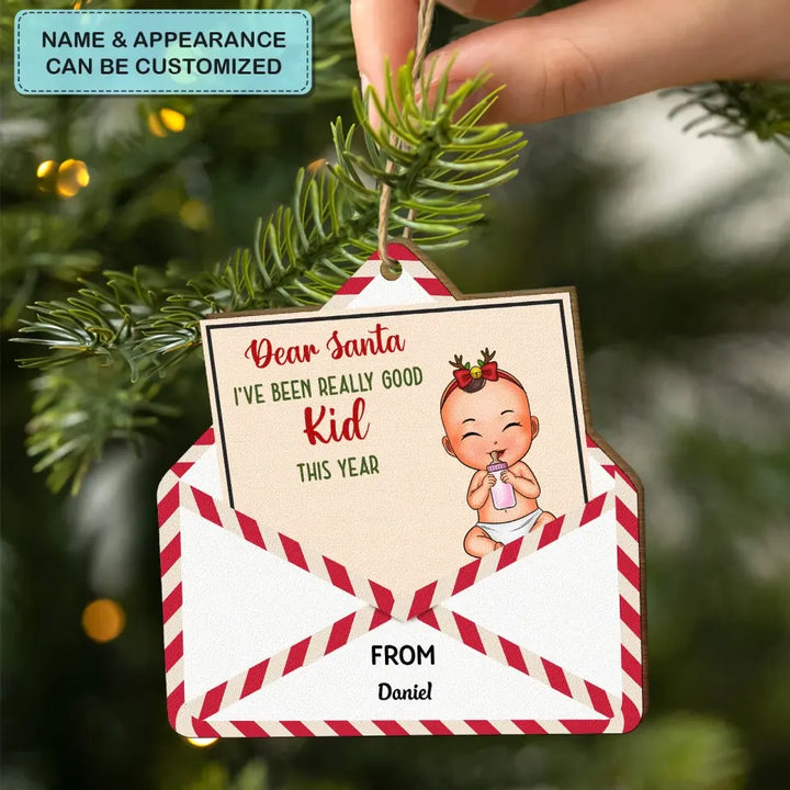 Dear Santa I've Been Really Good Kids - Personalized Custom Wood Ornament - Christmas Gift For Grandma, Mom