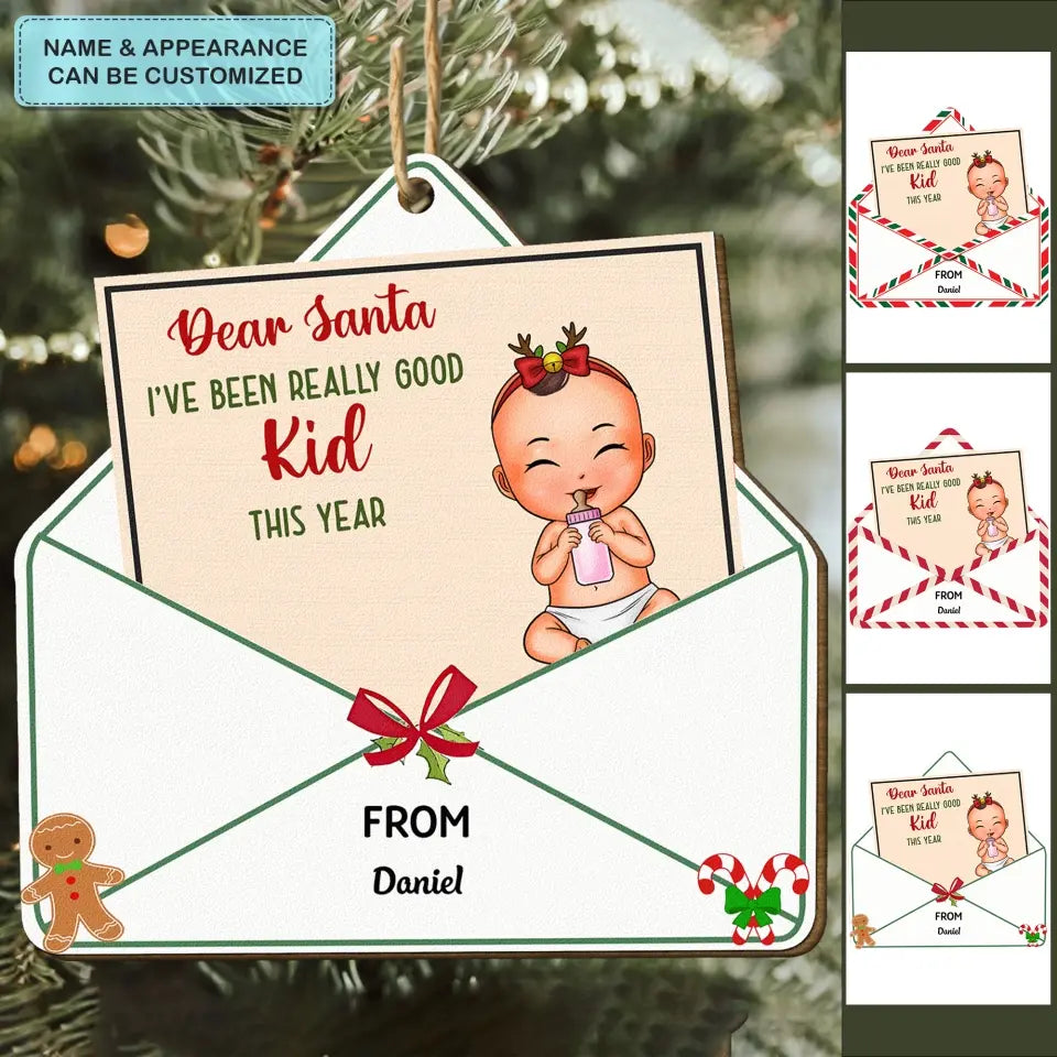 Dear Santa I've Been Really Good Kids - Personalized Custom Wood Ornament - Christmas Gift For Grandma, Mom