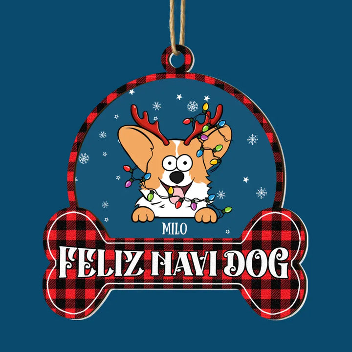 Feliz Navidog - Personalized Custom Layer Mix Ornament - Christmas Gift For Dog Mom, Dog Dad, Dog Lover, Dog Owner