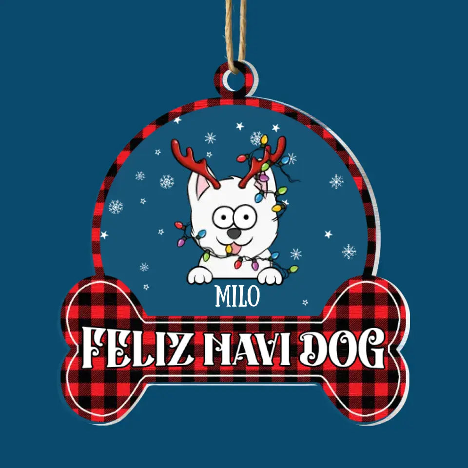 Feliz Navidog - Personalized Custom Layer Mix Ornament - Christmas Gift For Dog Mom, Dog Dad, Dog Lover, Dog Owner