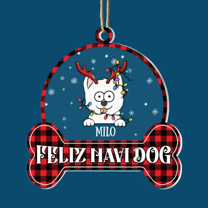 Feliz Navidog - Personalized Custom Layer Mix Ornament - Christmas Gift For Dog Mom, Dog Dad, Dog Lover, Dog Owner