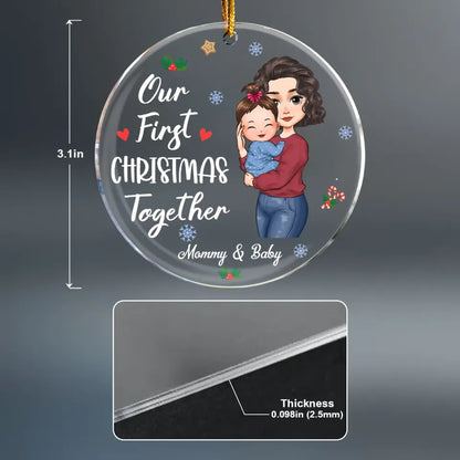 Our First Christmas With My Baby - Personalized Custom Mica Ornament - Christmas Gift For Mom, Family Members