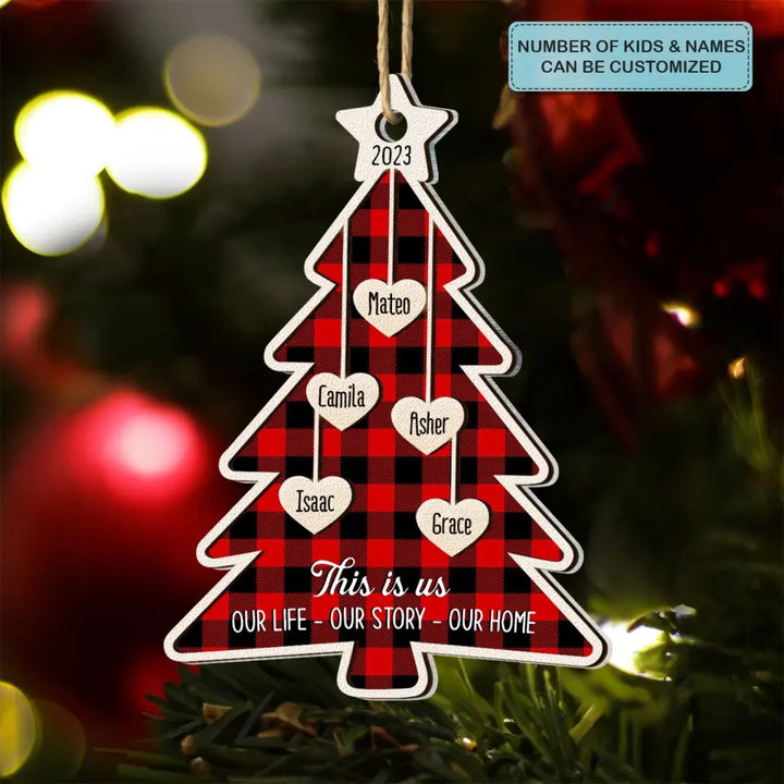 This Is Us - Personalized Custom Layer Wood Ornament - Christmas Gift For Family Members