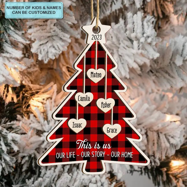 This Is Us - Personalized Custom Layer Wood Ornament - Christmas Gift For Family Members