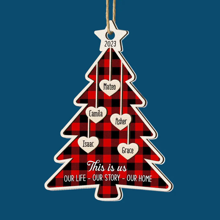 This Is Us - Personalized Custom Layer Wood Ornament - Christmas Gift For Family Members