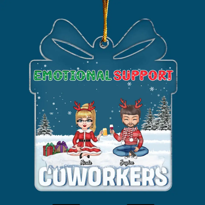 Emotional Support Co-Worker - Personalized Custom Mica Ornament - Christmas Gift For Friends, Besties, Colleagues